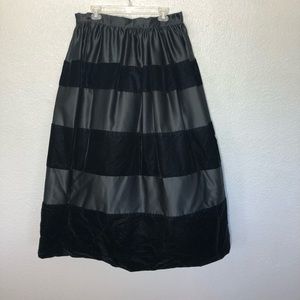 Vintage Scott McClintock Separates Black Striped Velvet Full Length Skirt
